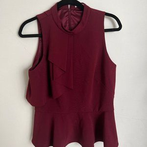 PARKER NY Red Sleeveless Blouse